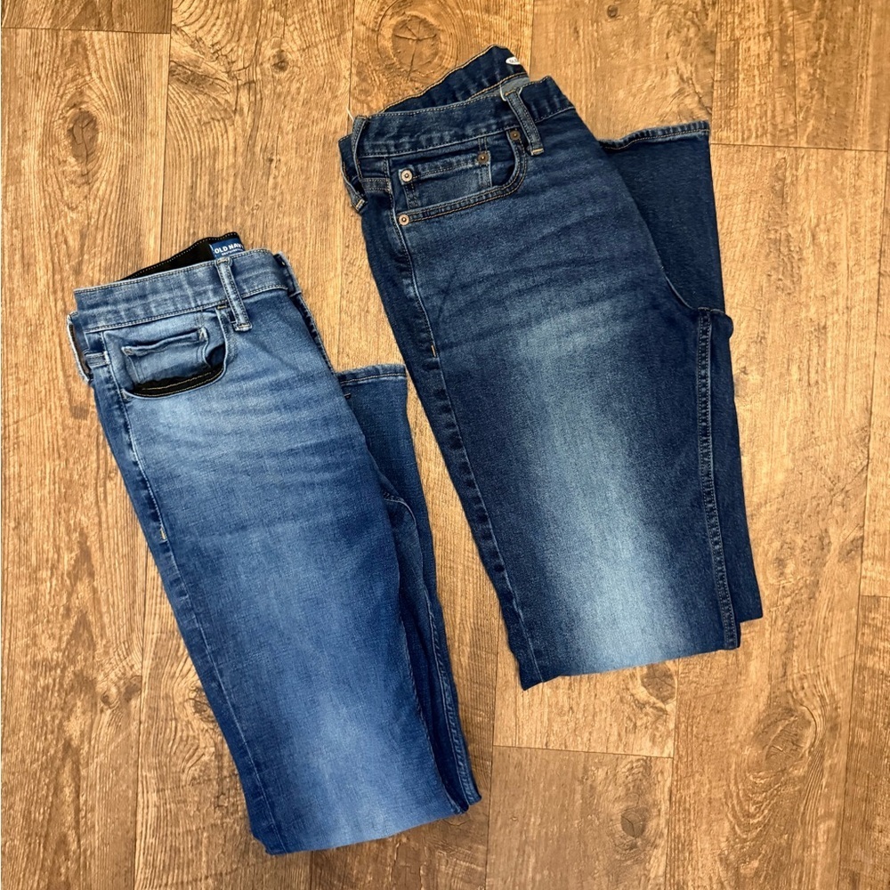 Old Navy Men’s Straight Jeans 31x32 Built Tough Denim Bundle 2 Pair